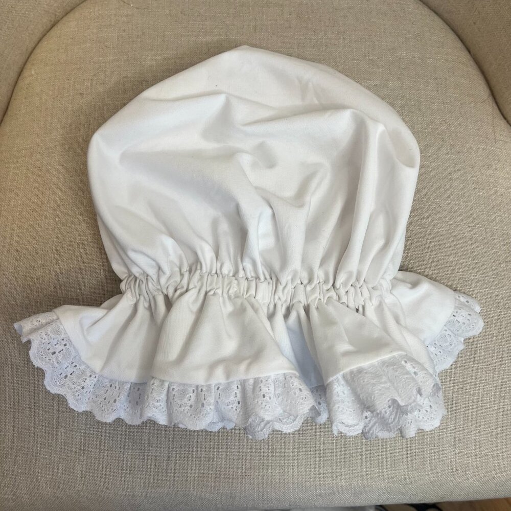 Victorian Mob Cap|Victorian Style Maid Cap|White Vintage Night Cap|Historical